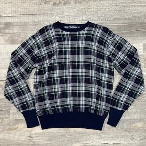 Polo Golf Ralph Lauren Mens Medium Sweater Plaid Academia Prep Y2K VTG Cotton